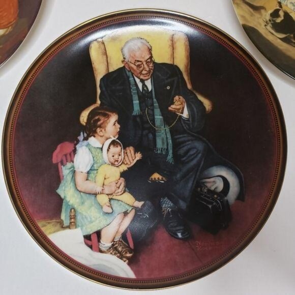 Norman Rockwell Collector Plates "The Country Doctor" Series Set Of 4 - Picture 3 of 10